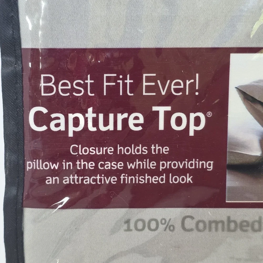 Sealy 330 Thread Count Sateen 2 Pack King Pillowcases Slate Gray New